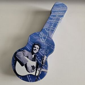 Vintage Elvis Presley Guitar-Shaped Tin Storage Box